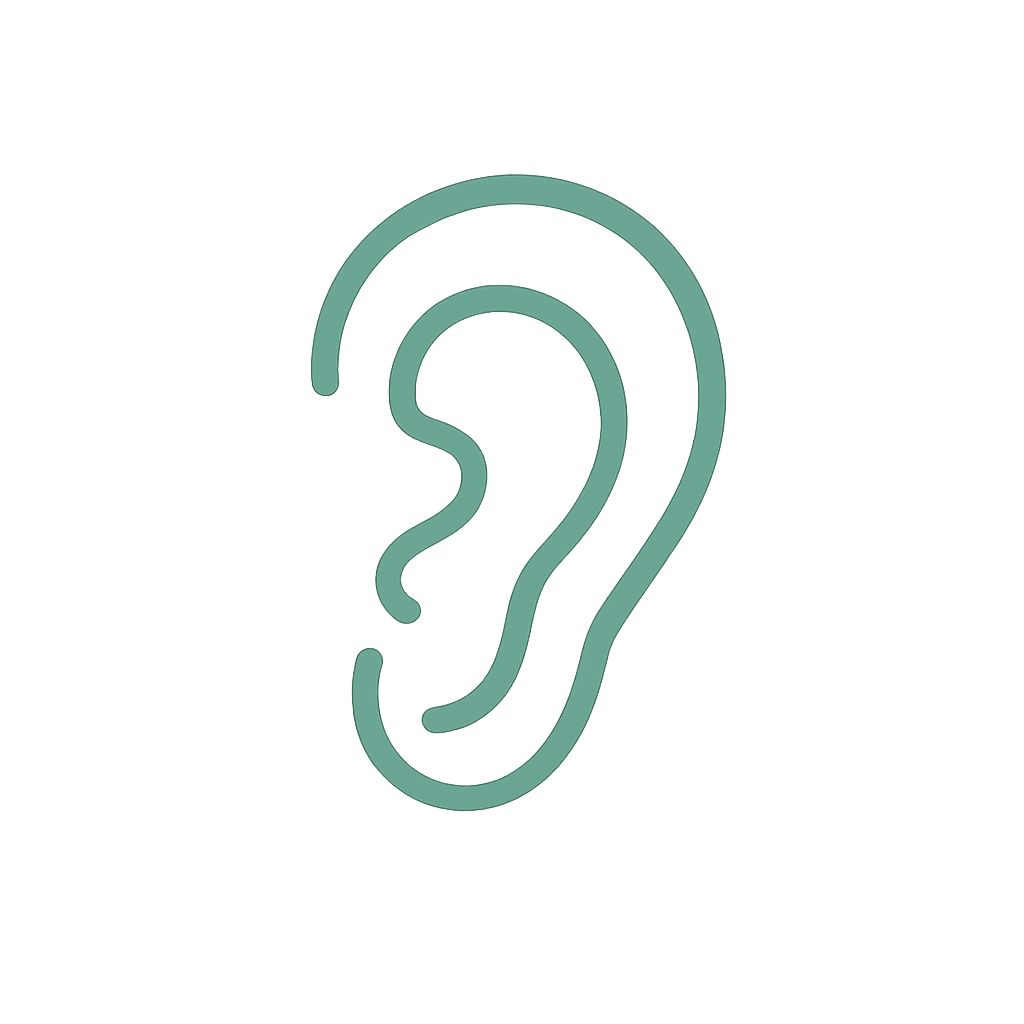 Ear icon representing active and empathic listening.