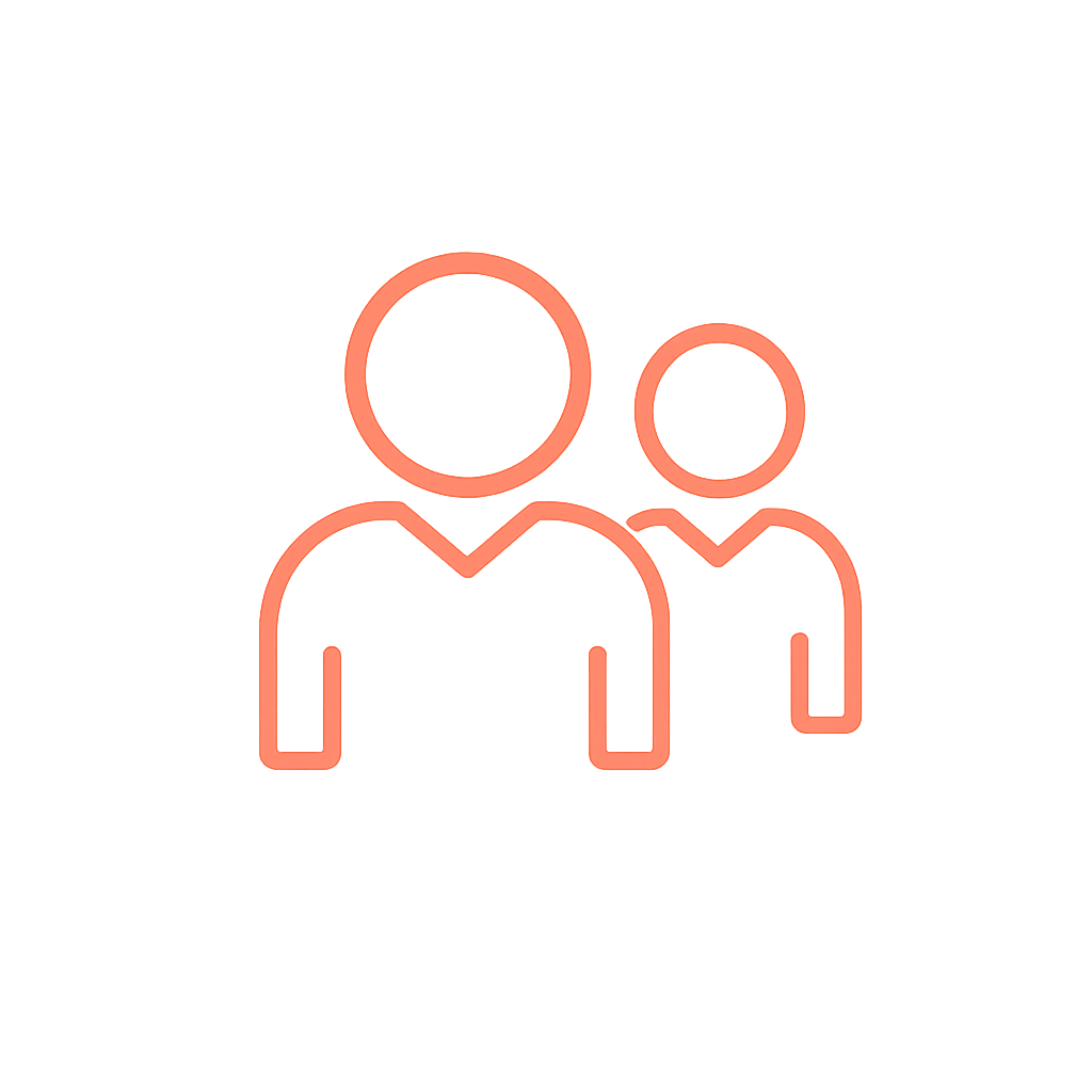 People icon representing social connection and community.