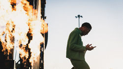 Key Glock performs with flames