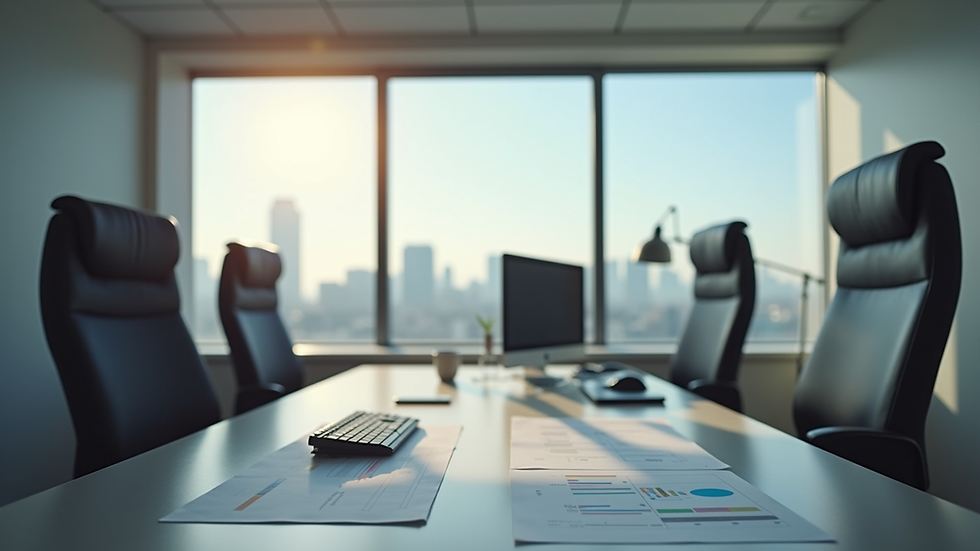 Vue en plongée d’un bureau avec un ordinateur affichant un planning de chantier
