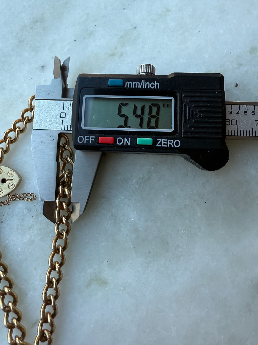 Thumbnail: Vintage 9ct Charm Curb Bracelet with Heart Padlock Clasp (7.75")