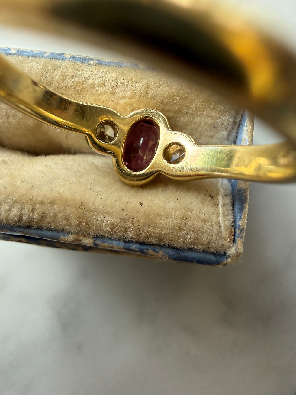 Thumbnail: Vintage 18ct Gold Ruby and Diamond Trilogy Band