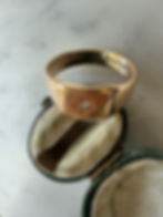 Thumbnail: Vintage (1940) 9ct Star Set Diamond Signet Ring (UK S)