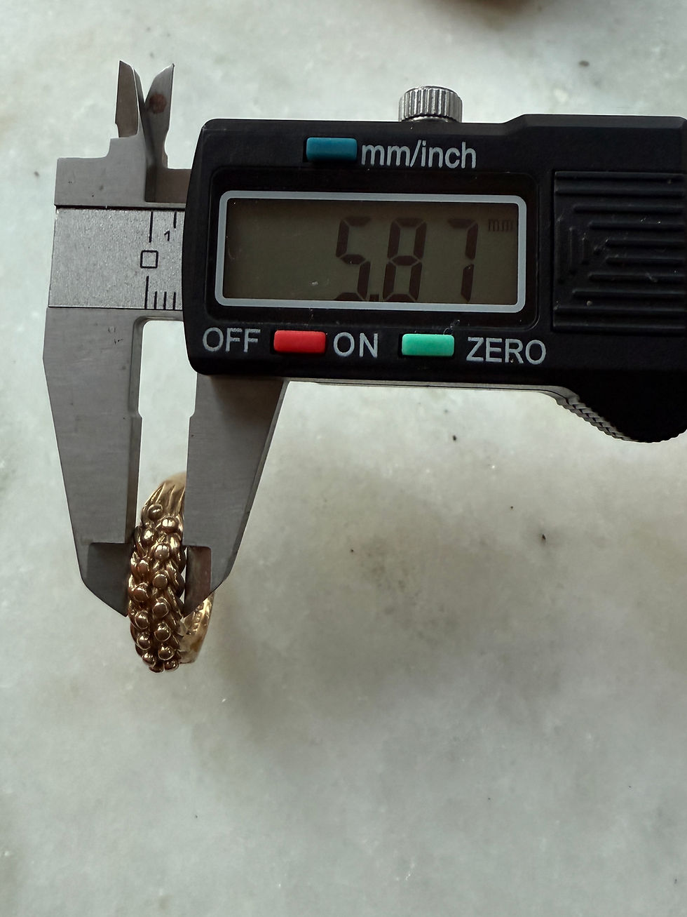 Thumbnail: Vintage (1988) 9ct Gold Keeper Ring (UK R)