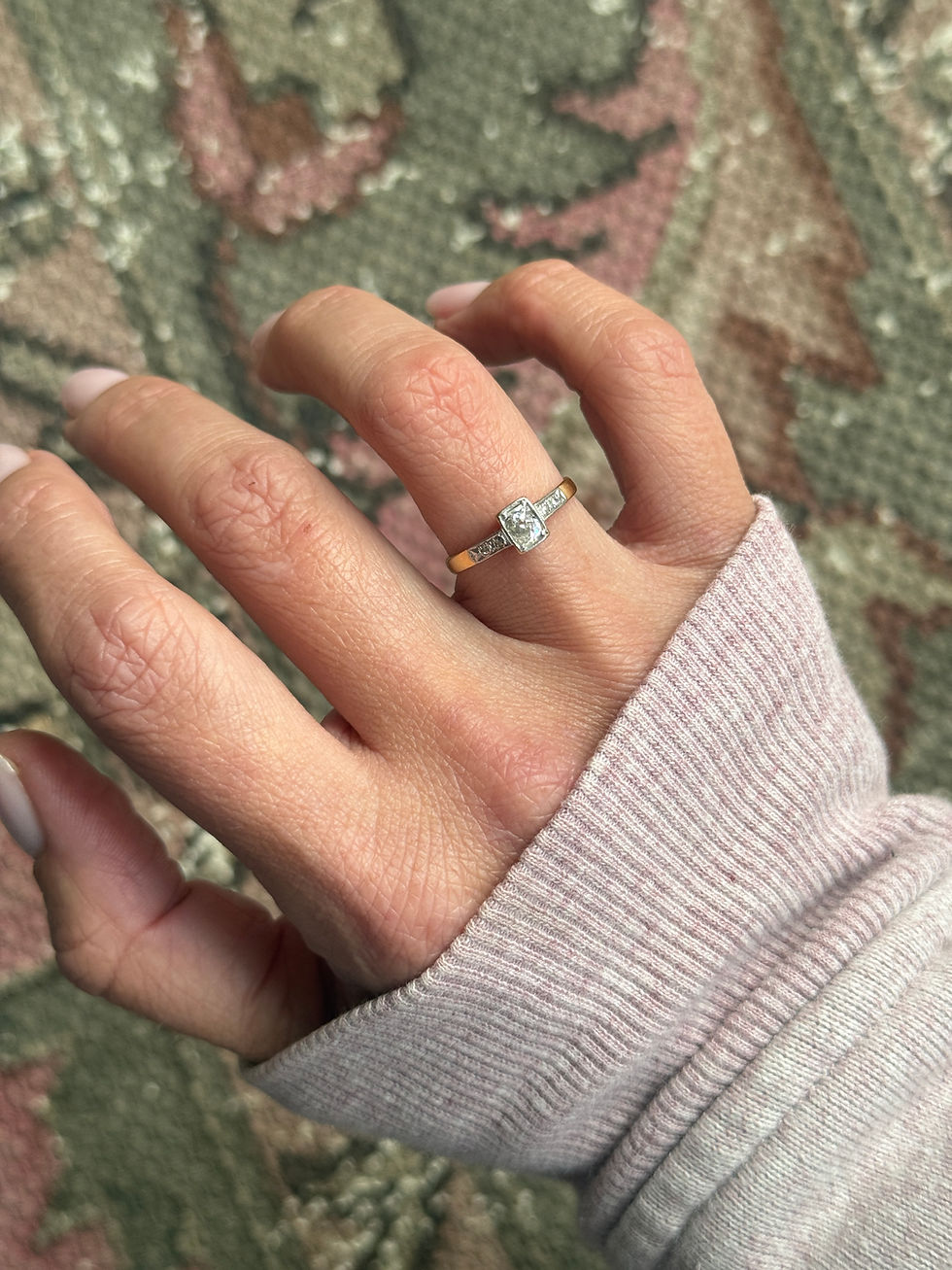 Thumbnail: Old Mine Cut Diamond Solitaire Ring (UK J 1/2)