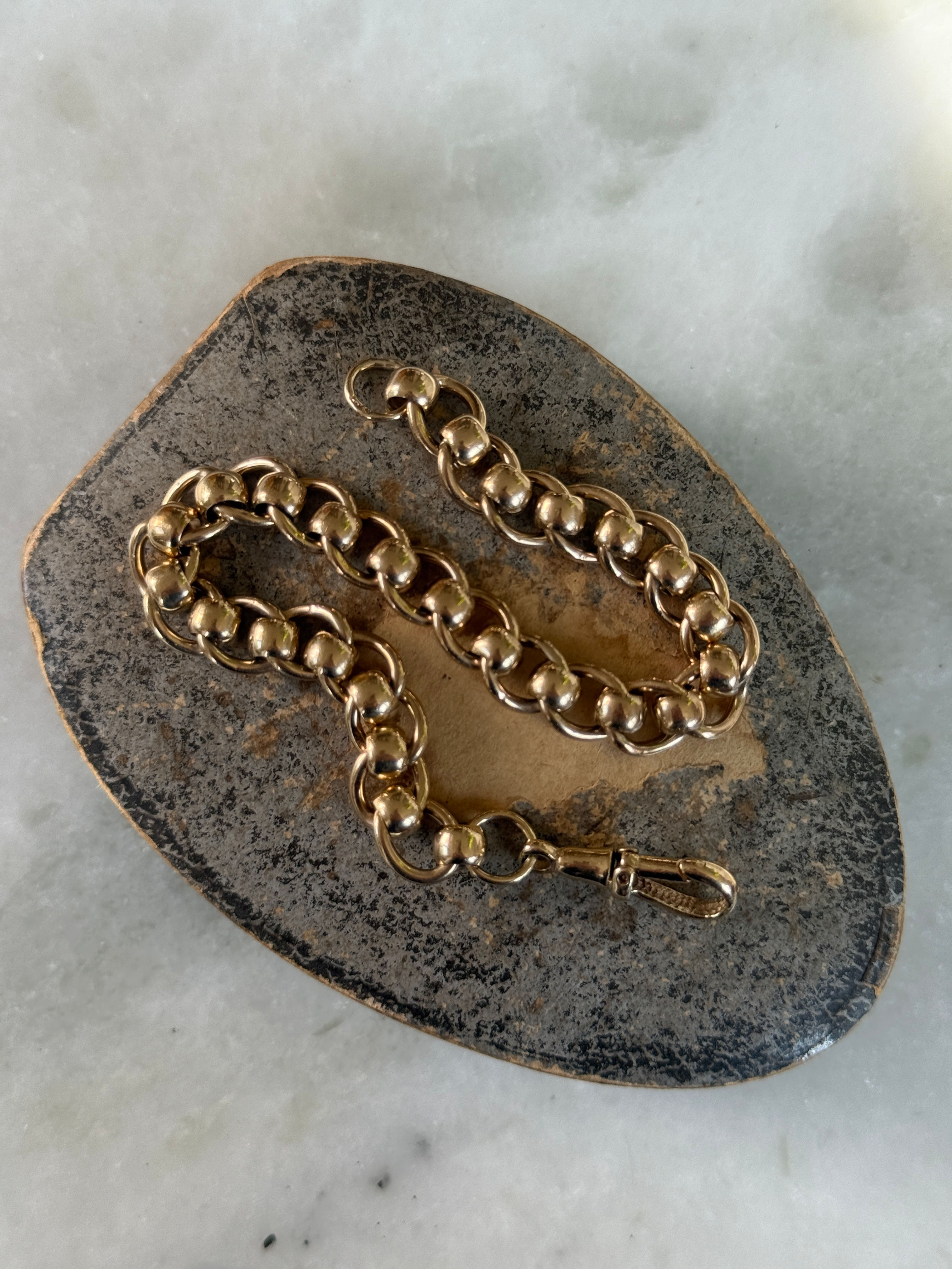 Vintage 9ct Gold Rollerball Bracelet (7.5")