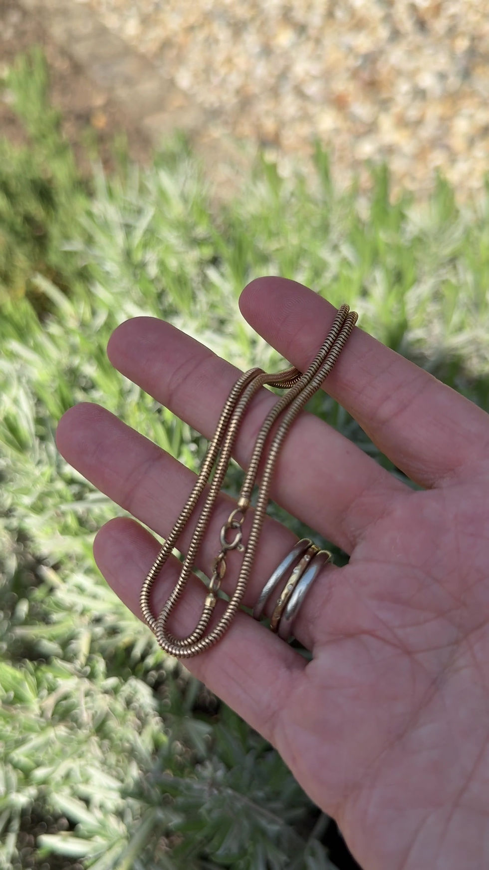 Thumbnail: Vintage (1976) 9ct Gold Snake Chain (15.5")
