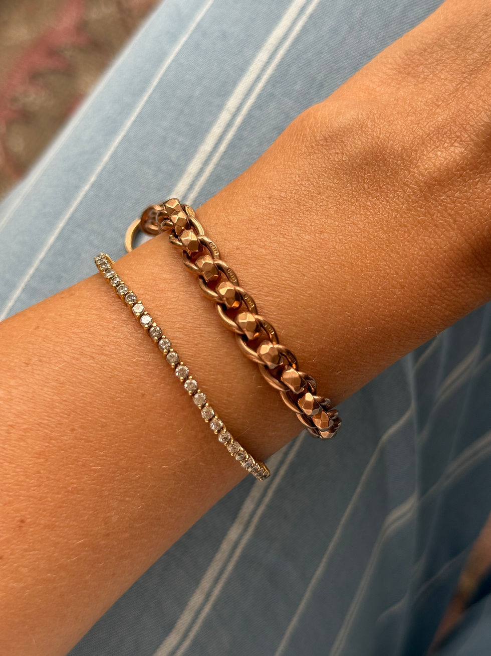 Thumbnail: Antique (1920) 9ct Roller Ball Bracelet (8")