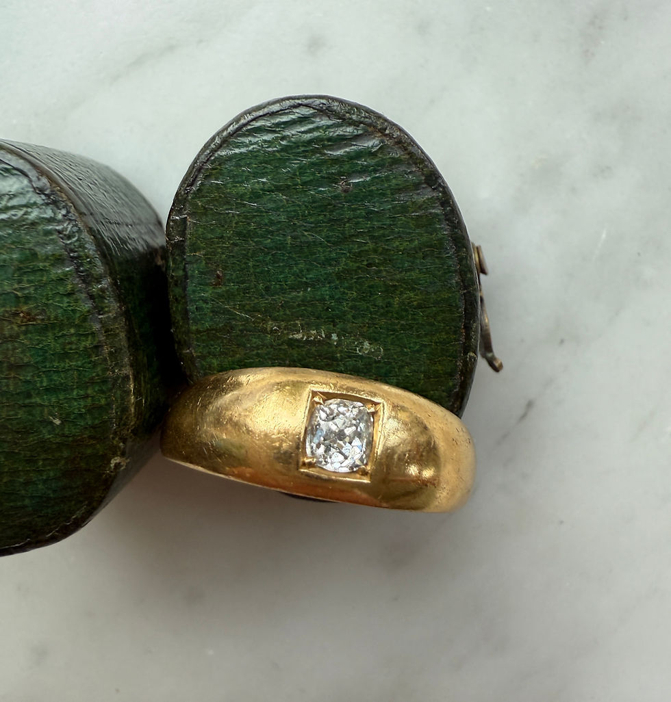 Antique Flush Set Old Mine Diamond Ring (UK T 1/2)