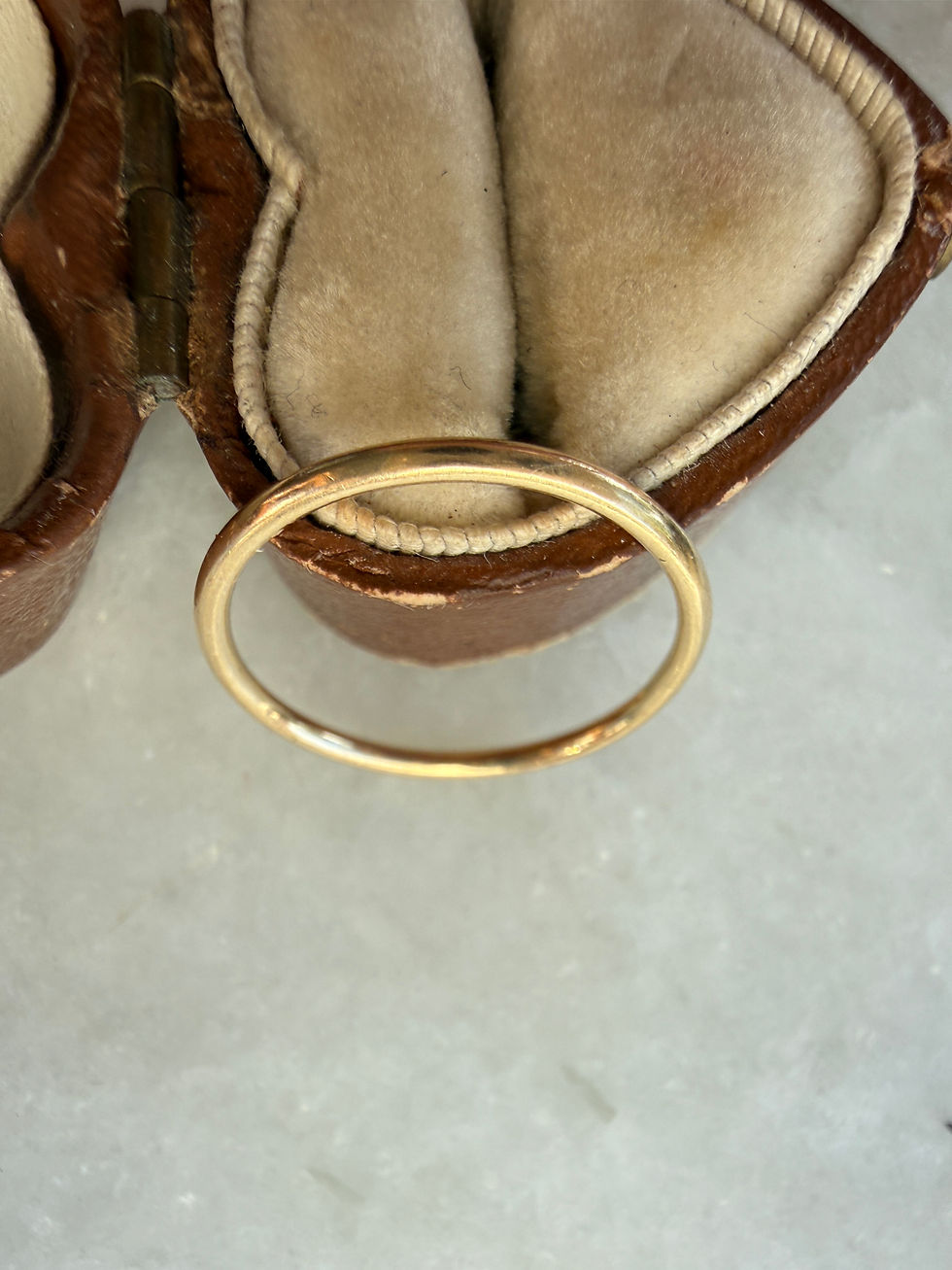 Thumbnail: Vintage 9ct Gold Skinny Stacking Band (UK O)