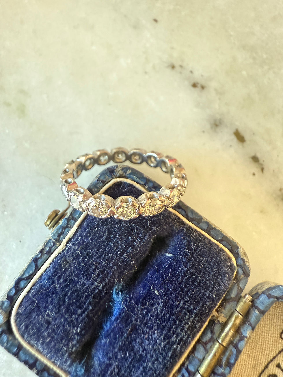 Thumbnail: Vintage 14ct White Gold Diamond Eternity Ring (K.5-5.5)