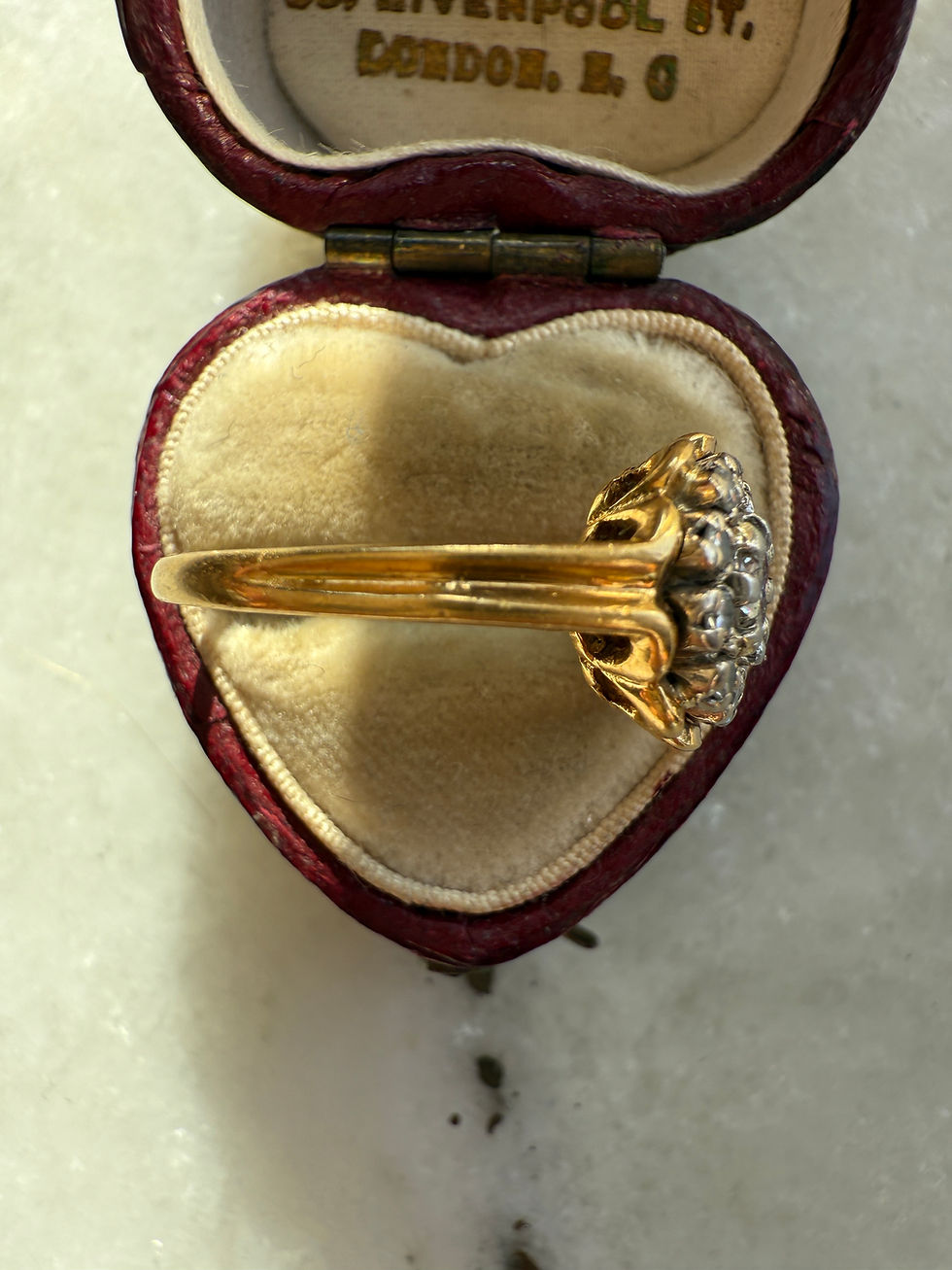 Thumbnail: Vintage 18ct Diamond Halo Cluster Ring (UK L)