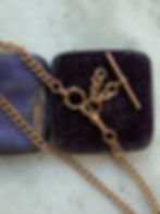 Thumbnail: Antique (1914) 15ct Gold Curb Link Albert Watch Chain (17.75" - 19.5")