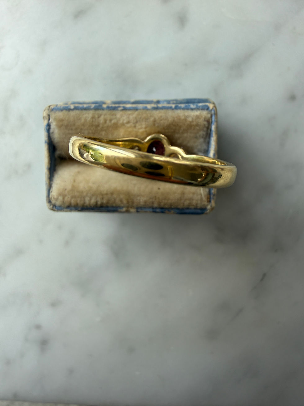Thumbnail: Vintage 18ct Gold Ruby and Diamond Trilogy Band