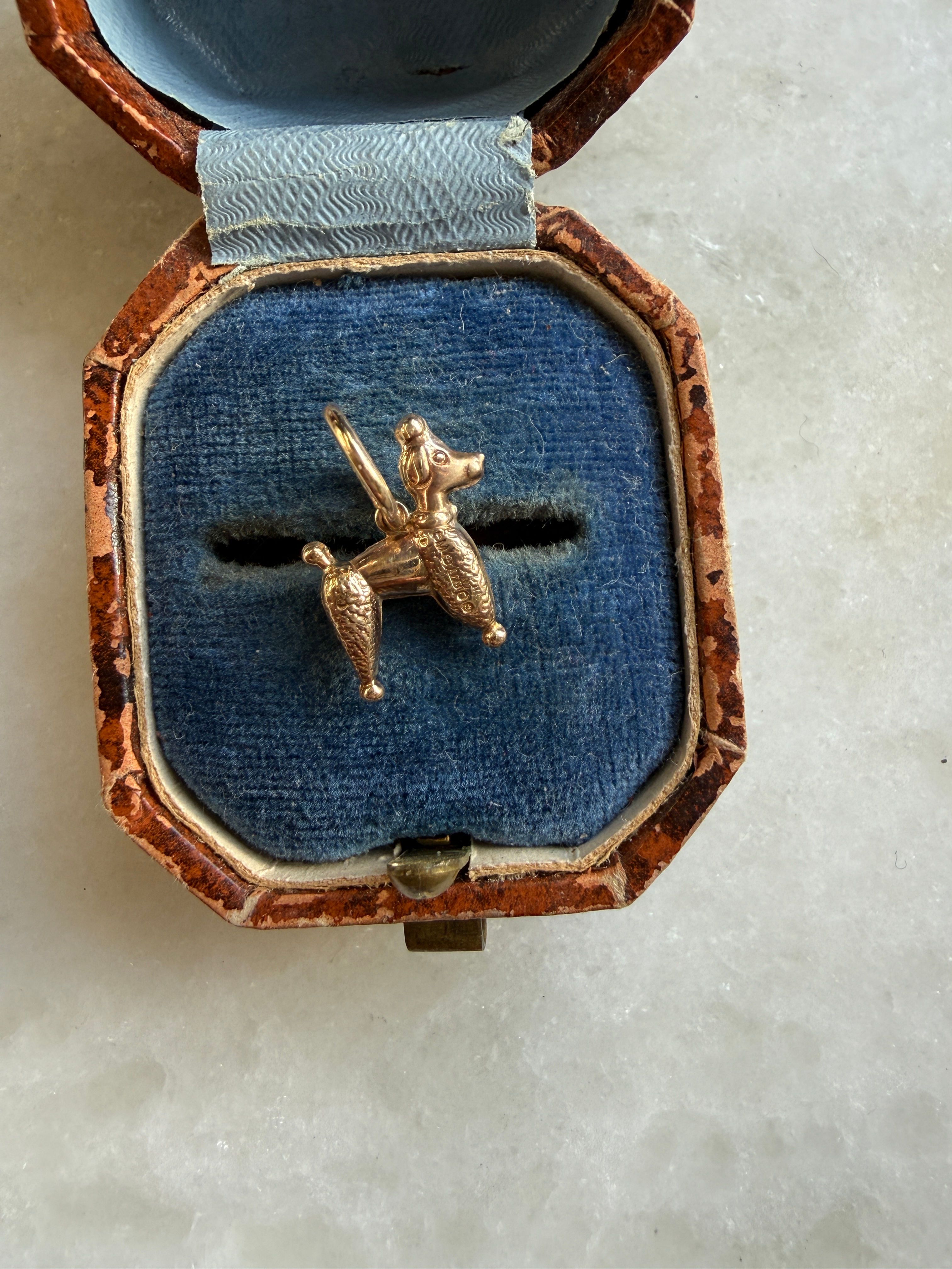 Vintage (1981) 9ct Gold Poodle Dog Charm Pendant
