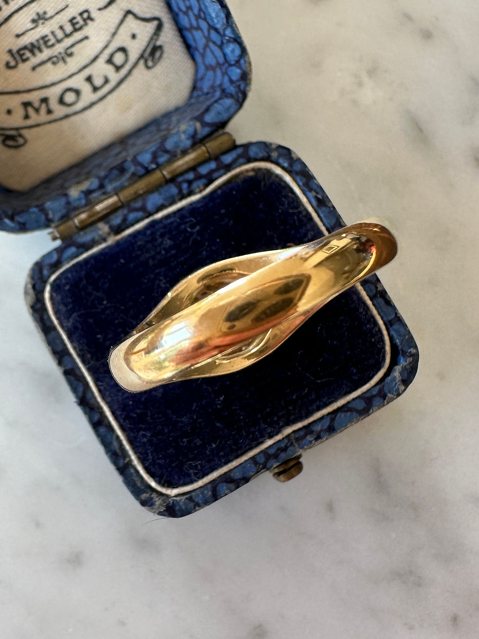 Thumbnail: Antique Flush Set Old European Cut Diamond Ring