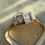 Thumbnail: French Platinum Old Cut Diamond Tank Ring
