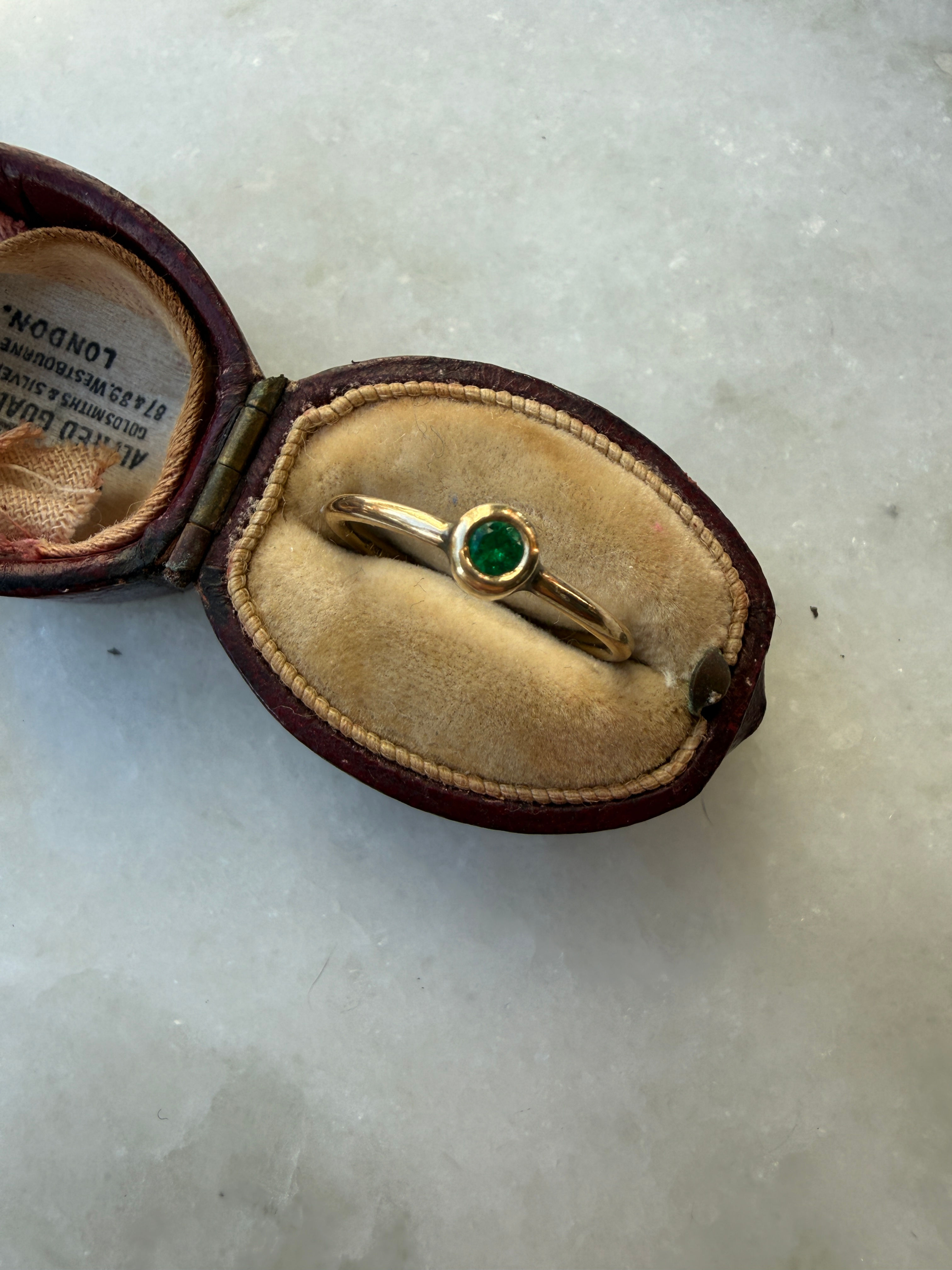 Vintage Emerald Green Stone Stacking Band