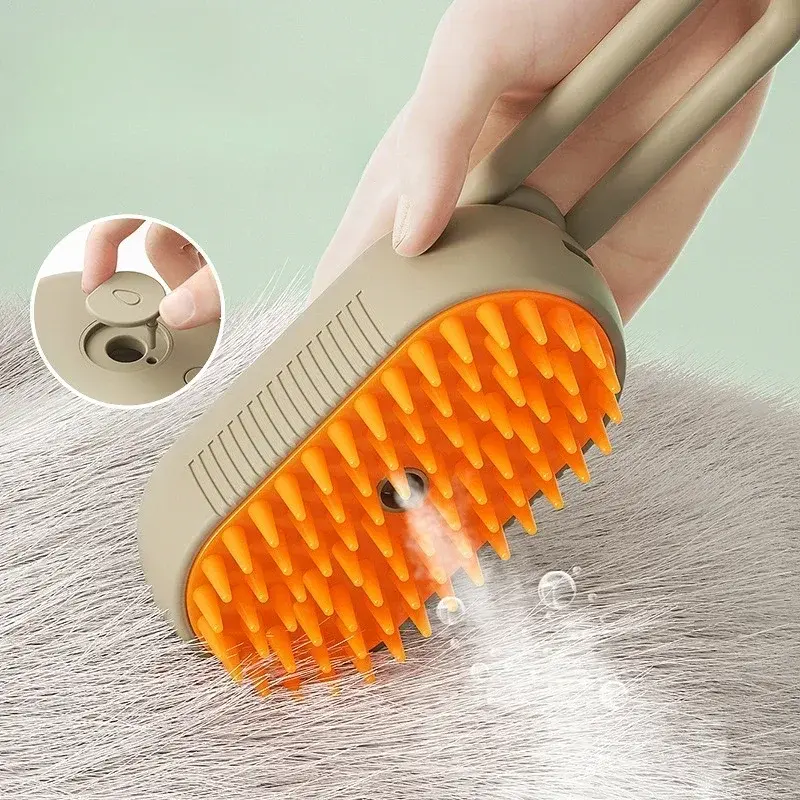 Thumbnail: SteamPaws 3-in-1 Pet Steam Brush – Dog & Cat Hair Remover Grooming Comb