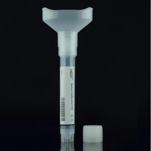 Thumbnail: Dry Saliva Collection Kit, a 5 mL Tube with a Screw Funnel a Cap and a Specimen