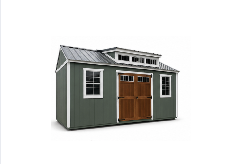 Deluxe portable cabin available from Simply Sheds of Prattville in Central Alabama