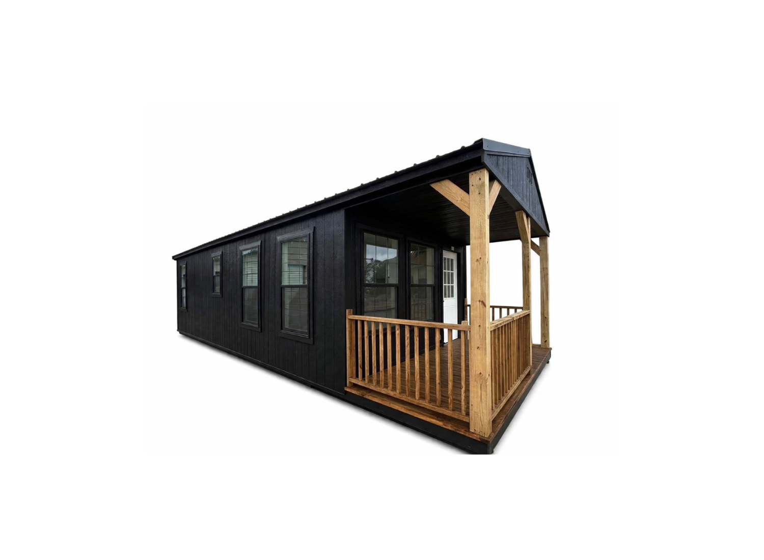 Cabin-style portable building providing additional space for a Central Alabama property