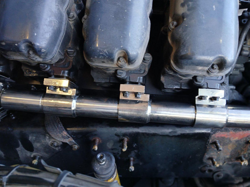 SCANIA V8 engine bay featuring premium-grade SUPER Racing manifold