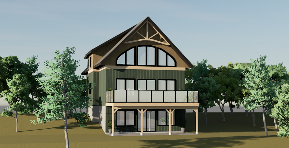 Lake House Rendering designed by Jen Schwindt at North Country Design & Build Inc. 