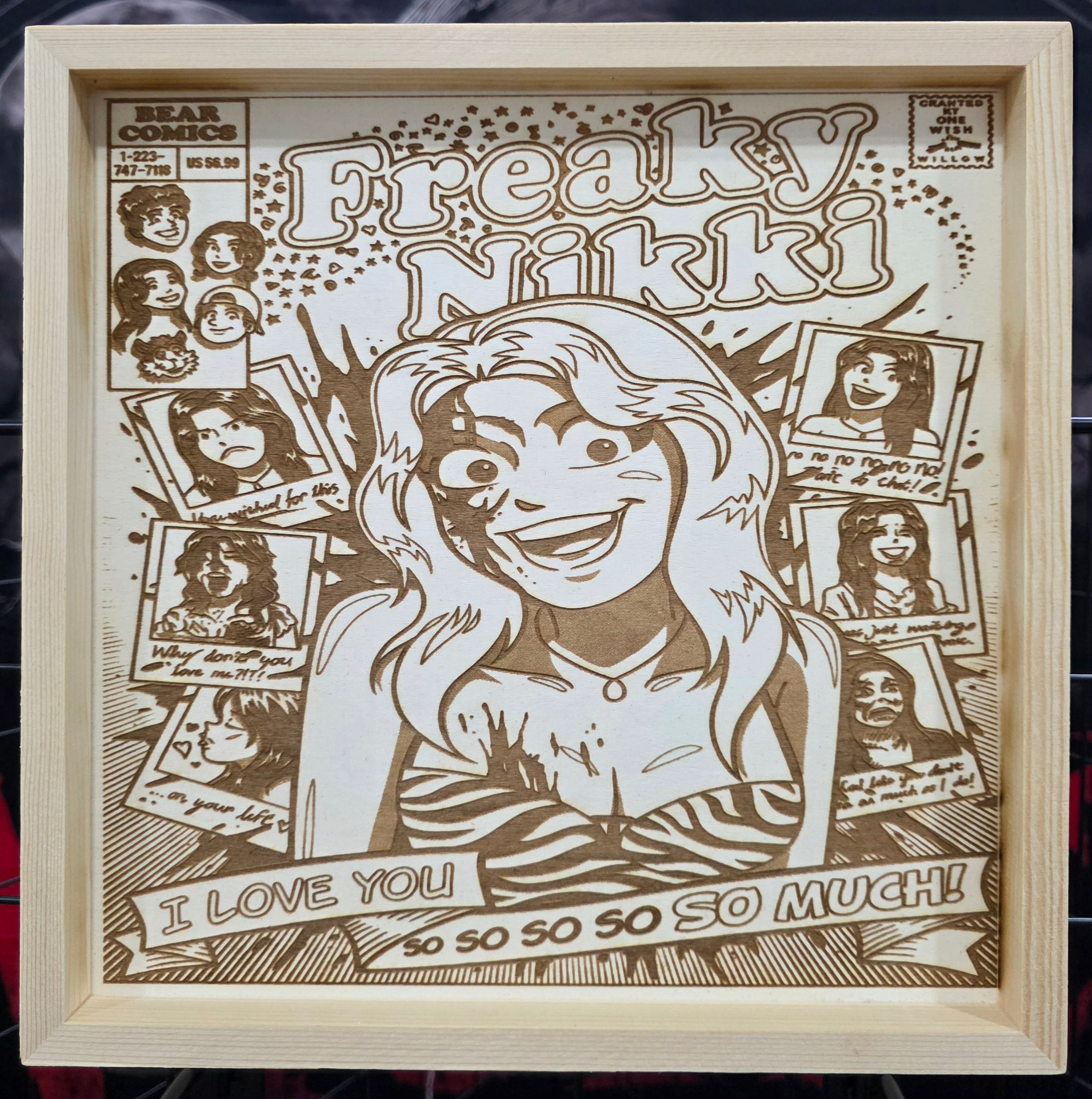 Freaky Nikki – 12x12 Laser Engraved Wood Art (Laser Obsession 2026 Collection)