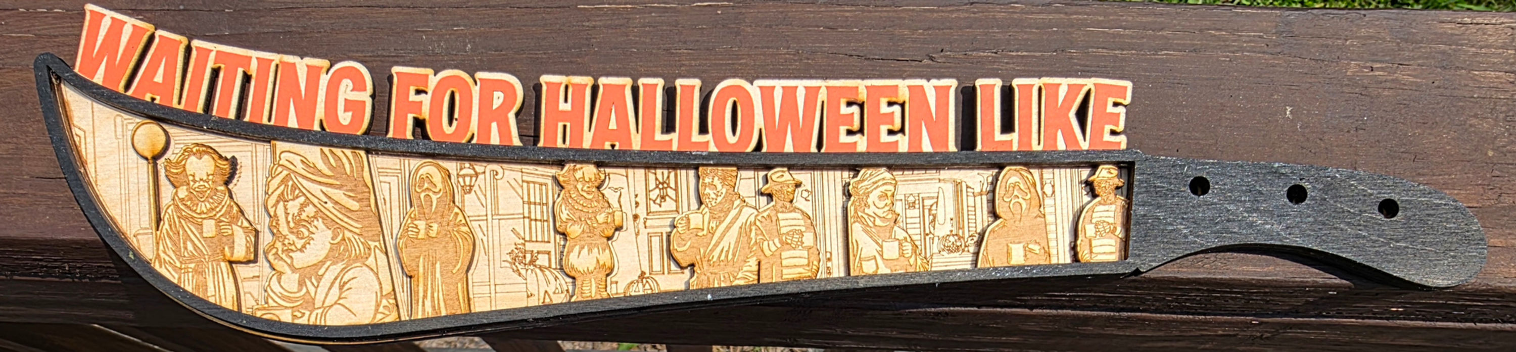 Waiting for Halloween Like... 17.5" Multi-Layered Horror Blade Wall Art