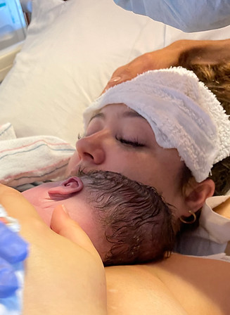 Newborn with mother
