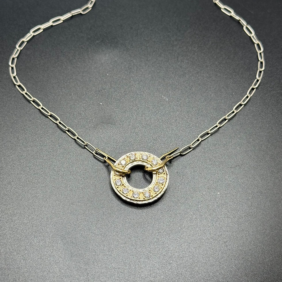 Golden Circle of Diamonds Necklace