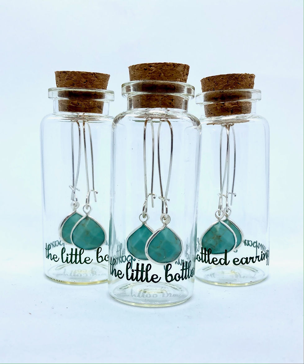 Turquoise stone earrings.