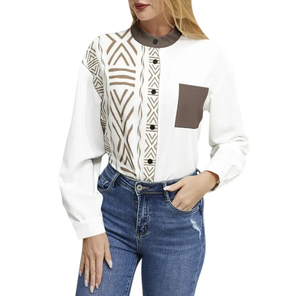 Long Sleeve Button Up Casual Shirt Top