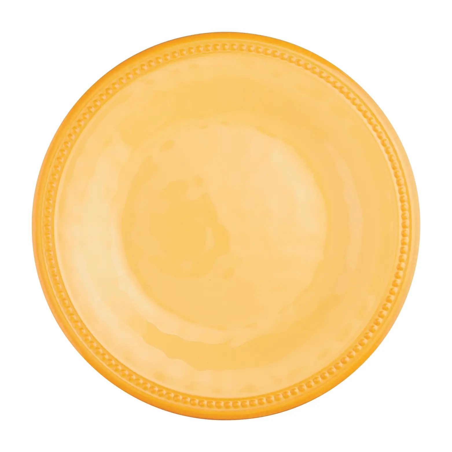 Beaded 10 1/2" Melamine Plate,Yellow