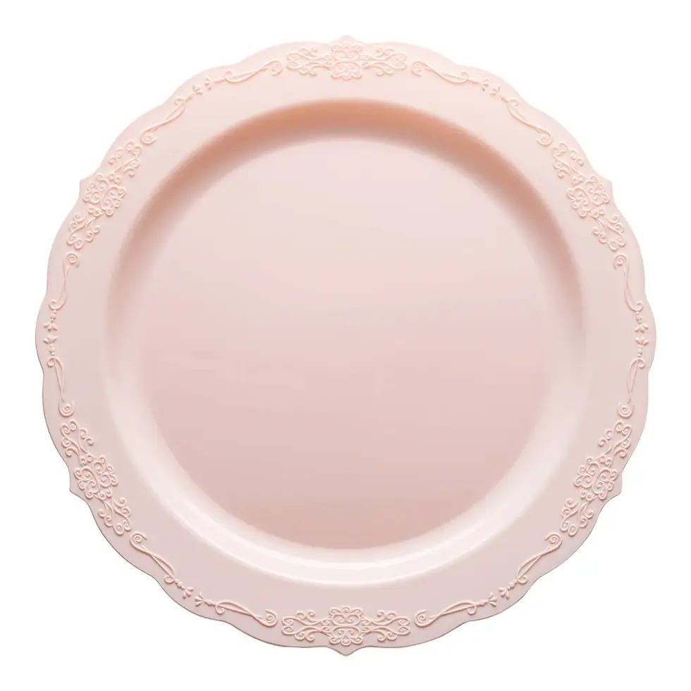 10" Pink Vintage Round-set of 120