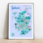 Scotland map art print in frame