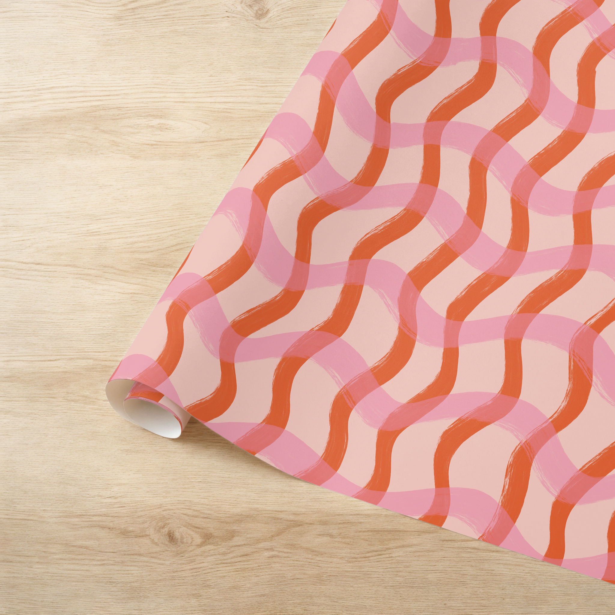 Pink Wavy Gift Wrap