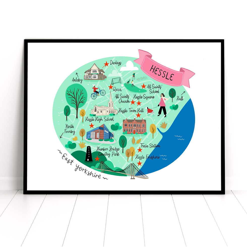 Hessle Landmarks Art Print
