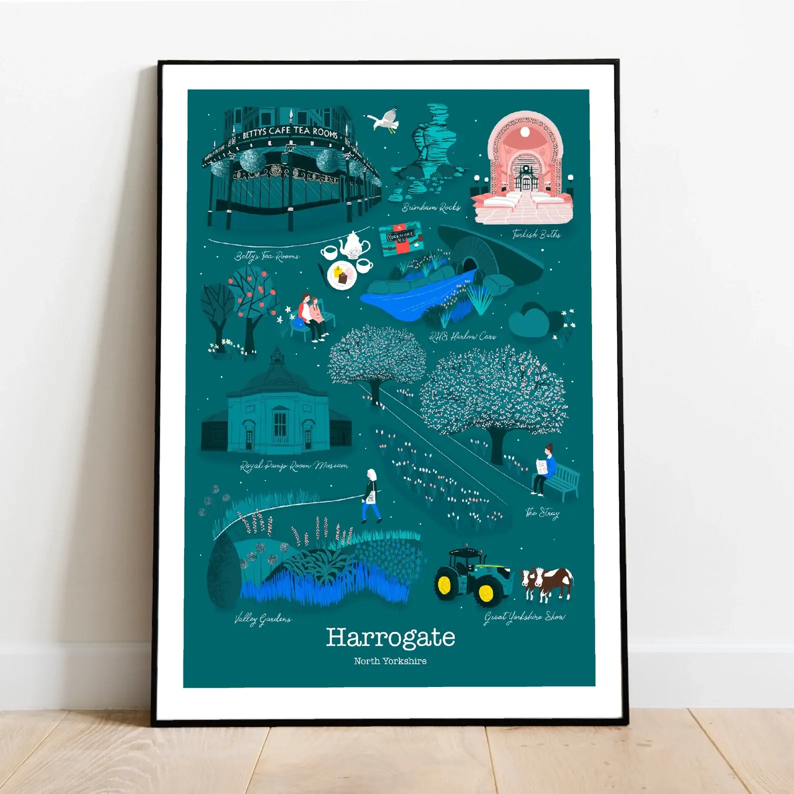 Harrogate Landmarks Art Print (Dark)