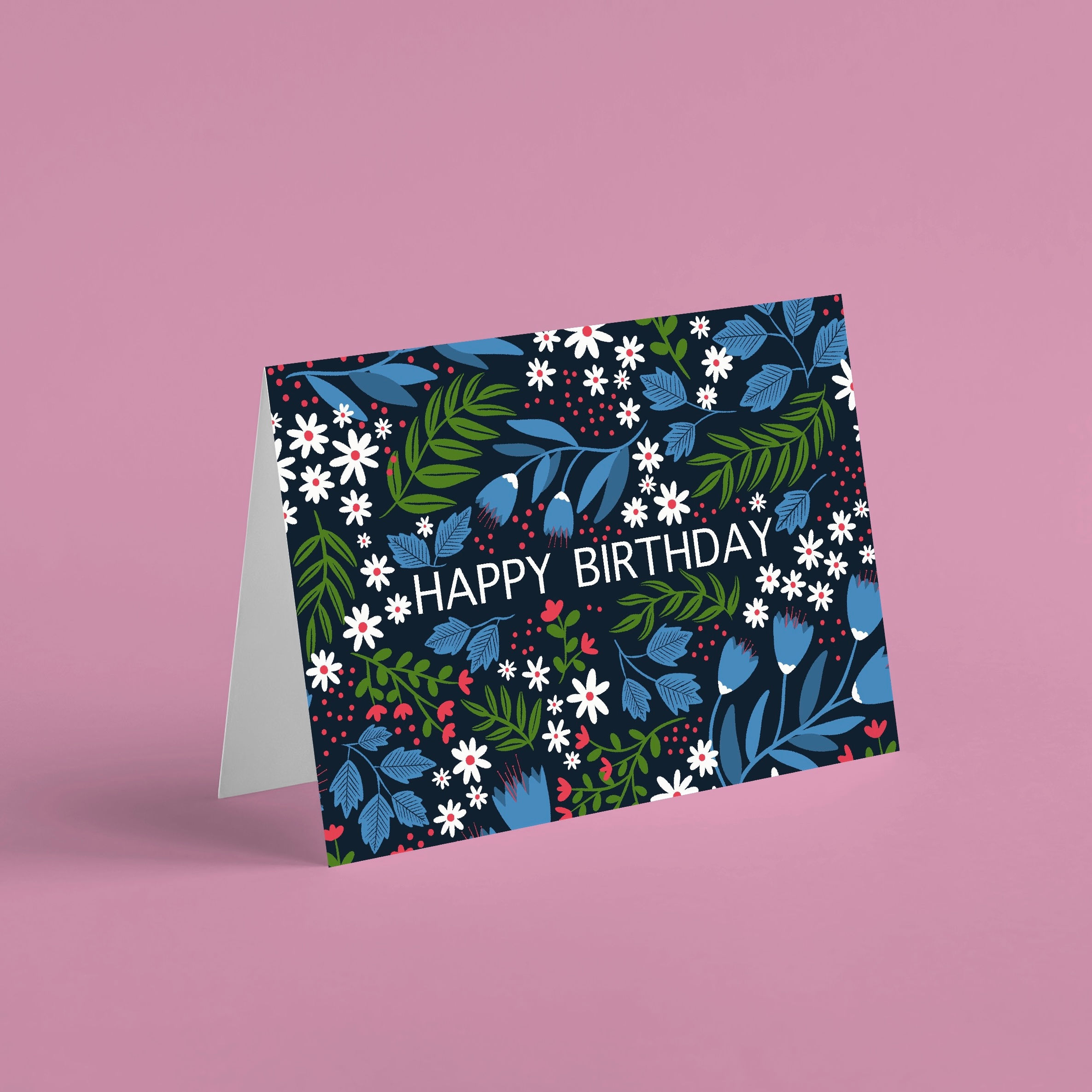 Floral Happy Birthday Card