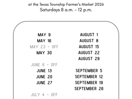 2026 Market Schedule