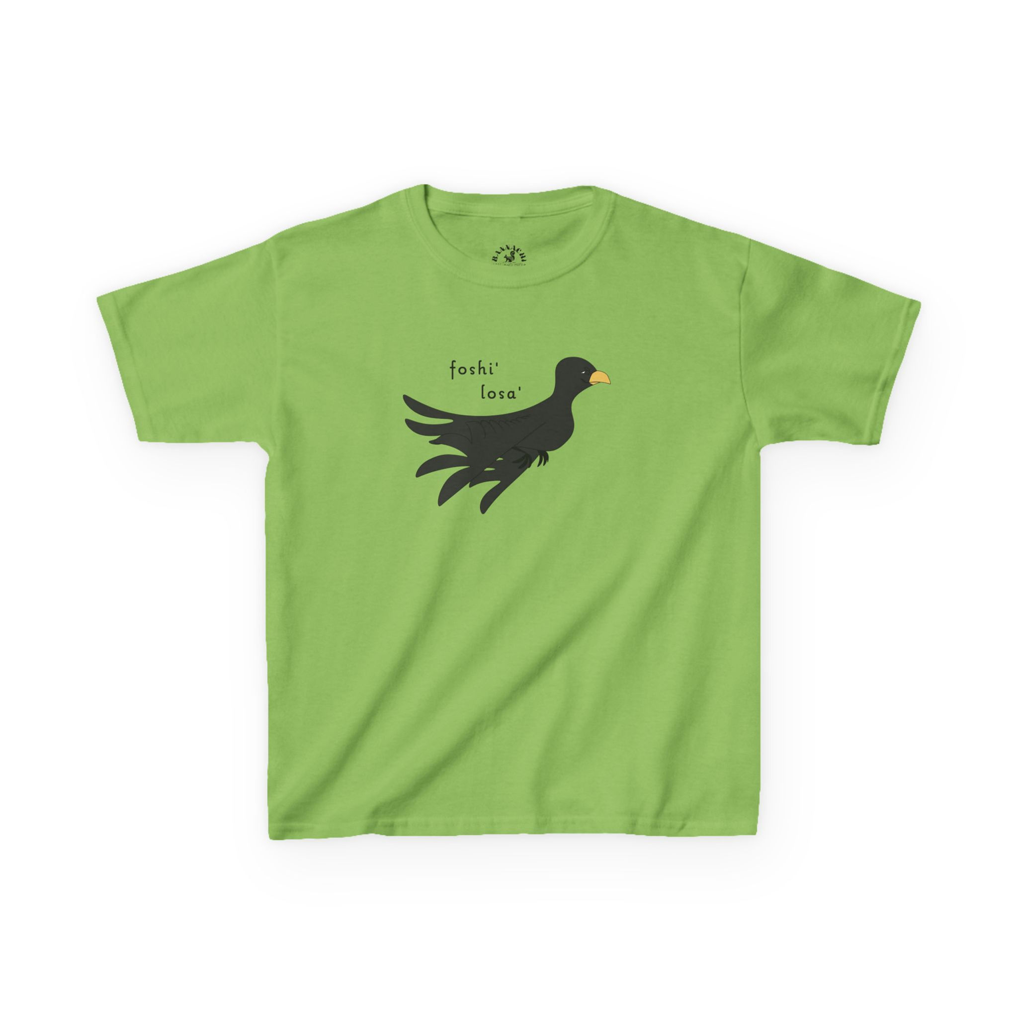 Kids Black Bird Tee - foshi' Chickasaw Book of Colors Character Tee