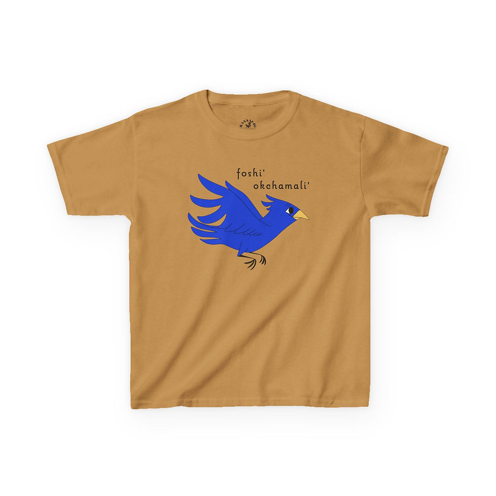 Thumbnail: Kids Blue Bird Tee - foshi' Chickasaw Book of Colors Character Tee