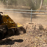 a stump is removing by our arborist with a machine