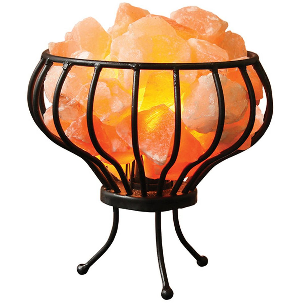 Himalayan Salt Lamp Basket with Chunks - Small