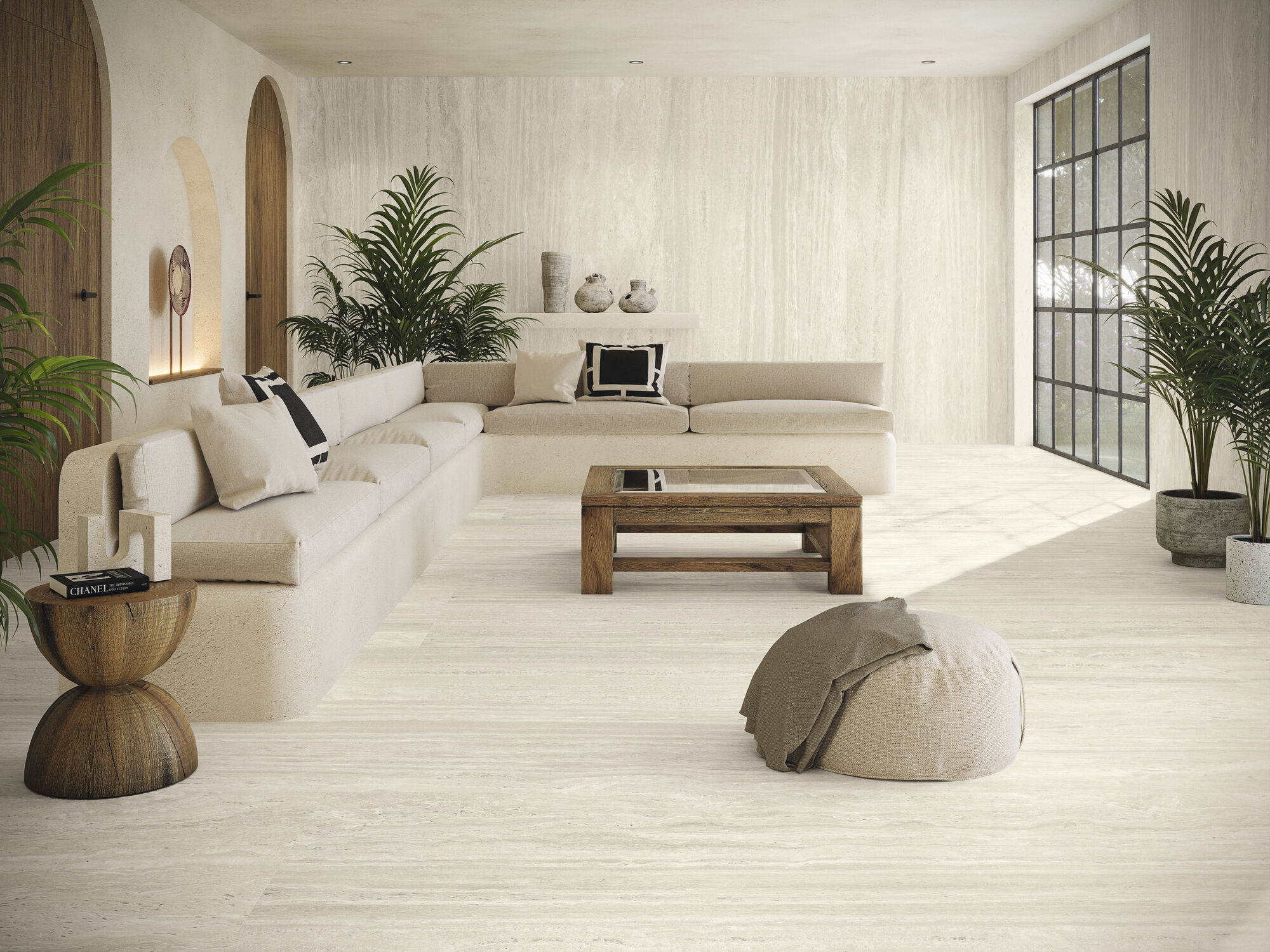 CARRELAGE EFFET TRAVERTIN XXL 120X260CM