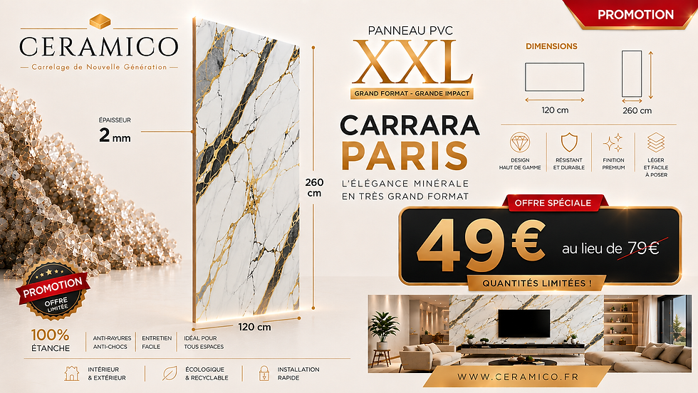 PANNEAU PVC CARRARA PARIS