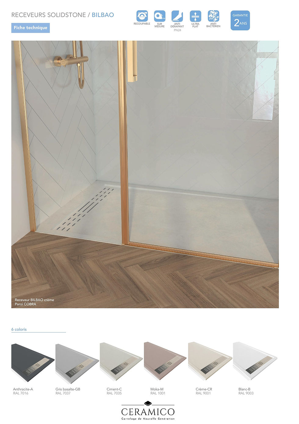 Thumbnail: RECEVEUR DOUCHE ITALIENNE SOLIDSTONE