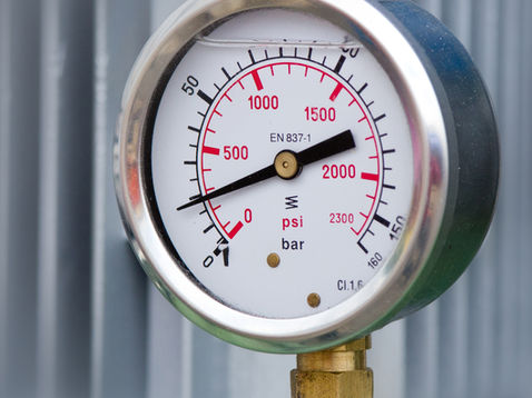Water pressure gauge on San Clemente home spigot reading dangerously high during recent inspection by Clear Water Plumbing